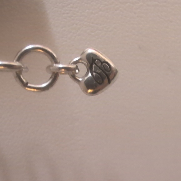 Brighton Sterling Teardrop Onyx Pendant W Snake Chain Necklace - Picture 4 of 5